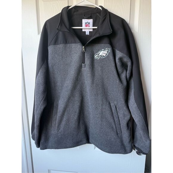 Eagles Men's Large Fleece Pull Over Jacket Philadelphia NFL Football - Picture 1 of 5